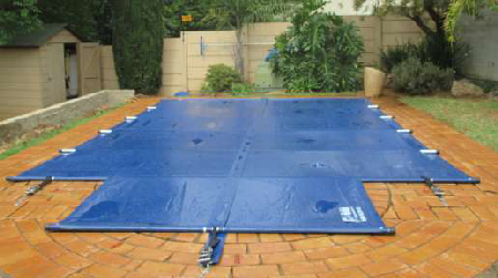 600gsm Pool Cover PVC With Aluminium Batten Supports